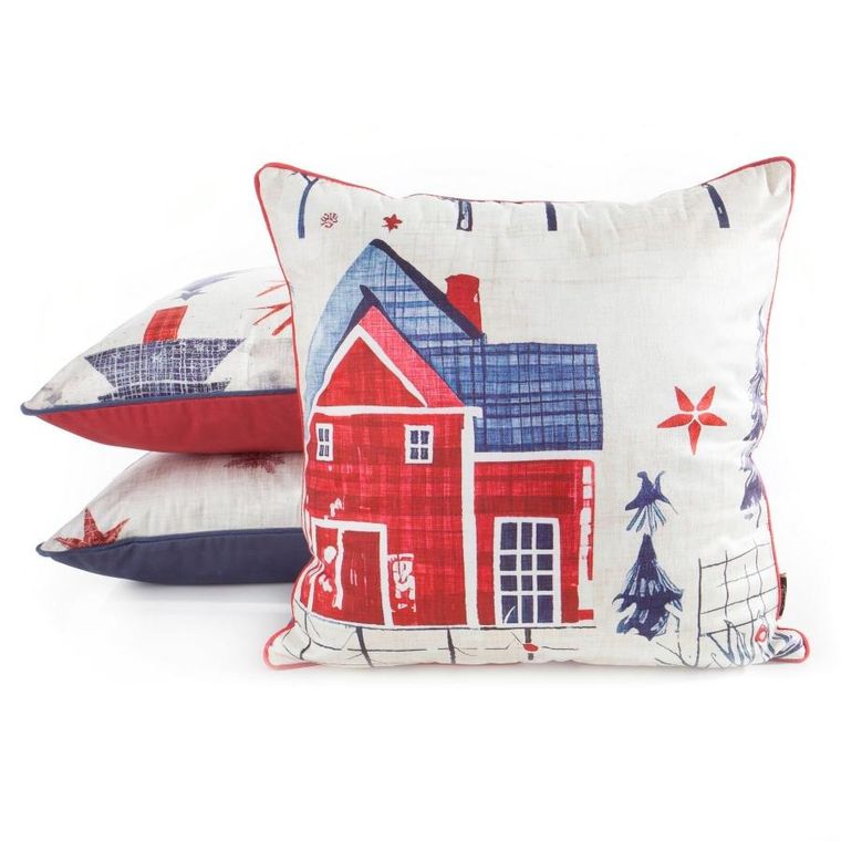 Eurofirany, poszewka świąteczna, 45-45 cm, beżowy