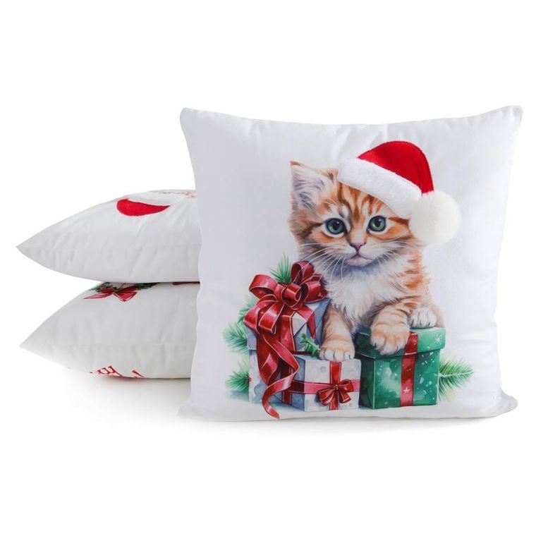 Eurofirany, poszewka świąteczna, 45-45 cm, biały