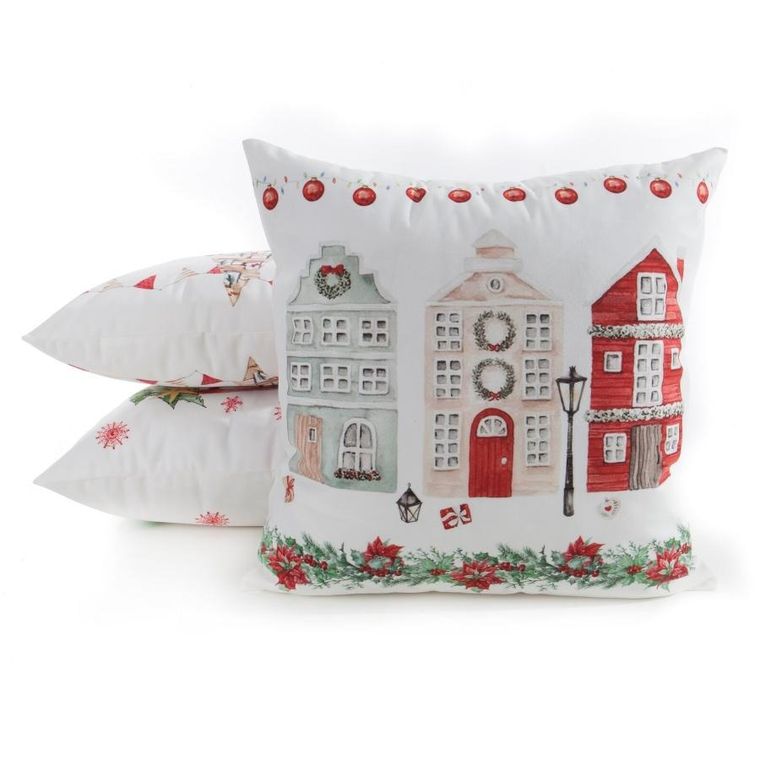 Eurofirany, poszewka świąteczna, 45-45 cm, biały