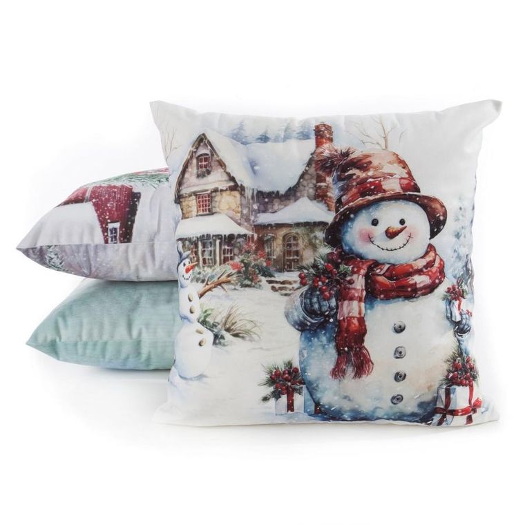 Eurofirany, poszewka świąteczna, 45-45 cm, biały