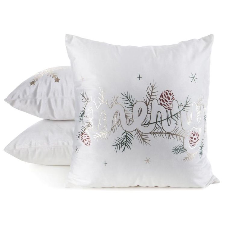 Eurofirany, poszewka świąteczna, 45-45 cm, biały