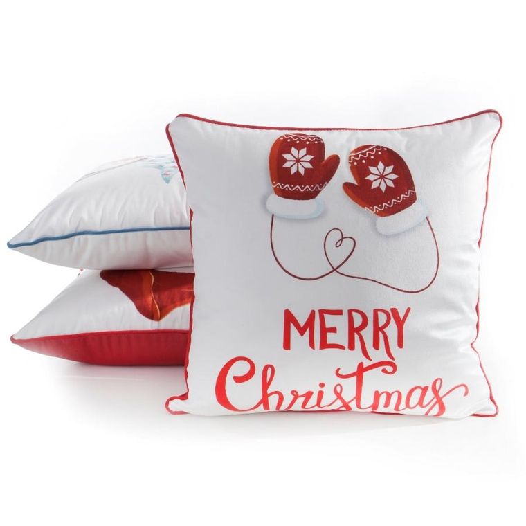 Eurofirany, poszewka świąteczna, 45-45 cm, biały