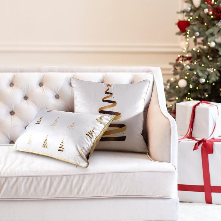 Eurofirany, poszewka świąteczna, 45-45 cm, biały