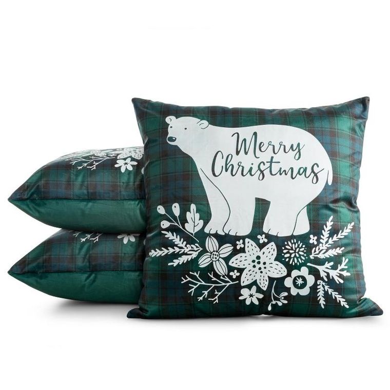 Eurofirany, poszewka świąteczna, Cherry, 60-60 cm, zielony
