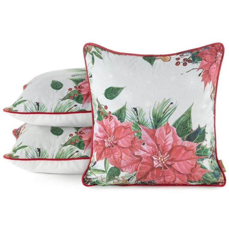 Eurofirany, poszewka świąteczna, Jingle, 45-45 cm, różowy