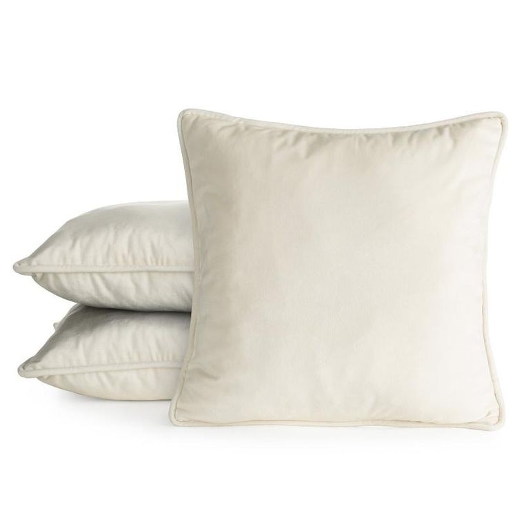 Eurofirany, poszewka velvet, 45-45 cm, kremowy