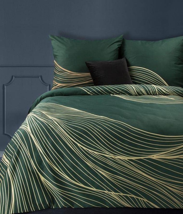 Eurofirany, Premium, komplet pościeli satynowej, 160-200 cm, zielony