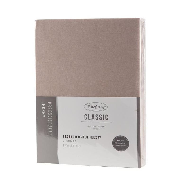 Eurofirany, prześcieradło jersey3, 220-200-30 cm, beżowy