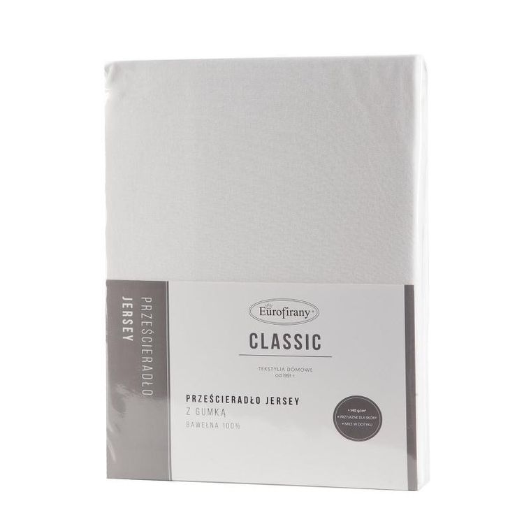 Eurofirany, prześcieradło jersey3, 220-200 cm, wysokość 30 cm, kremowy