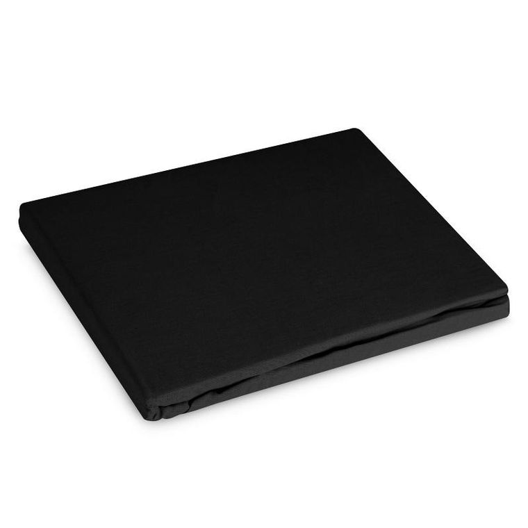 Eurofirany, prześcieradło z gumką, basic, 100-200-30 cm, czarny