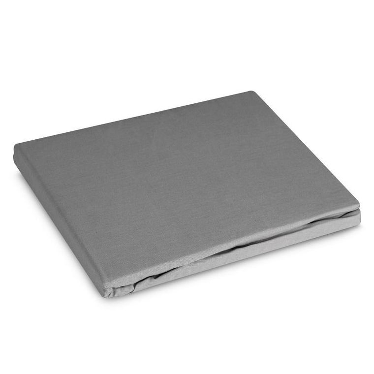 Eurofirany, prześcieradło z gumką, basic, 100-200-30 cm, stalowy