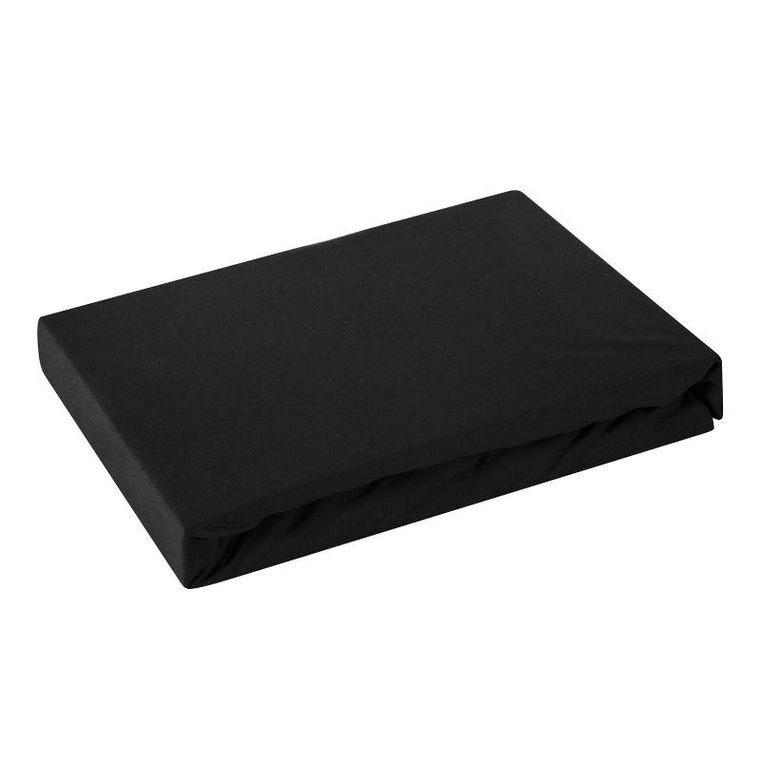 Eurofirany, prześcieradło z gumką, jersey, 240-220 cm, czarny