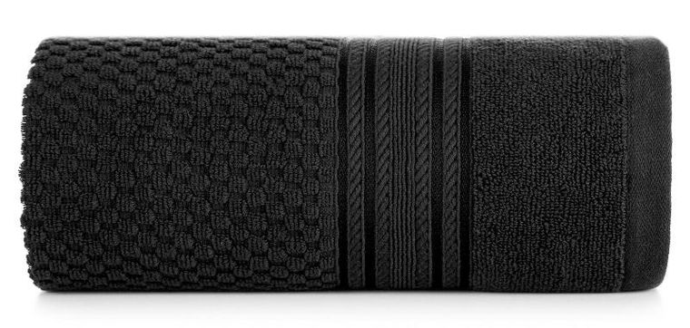 Eurofirany, ręcznik Davos, 50-90 cm, czarny