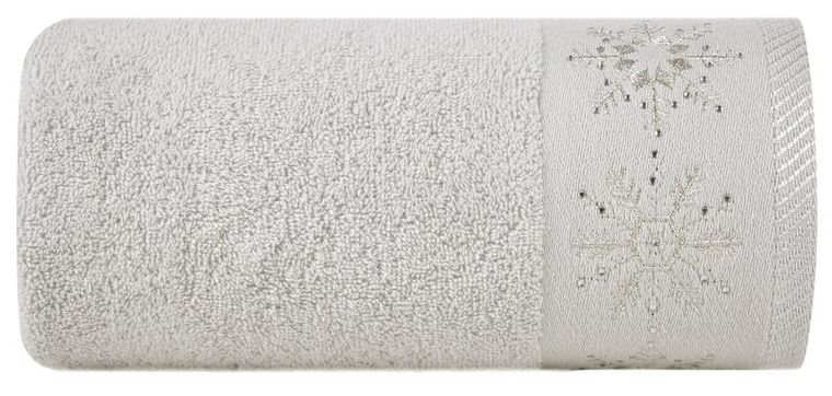 Eurofirany, ręcznik świąteczny, Joy, 70-140 cm, srebrny