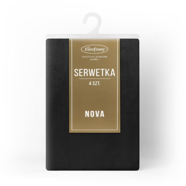 Eurofirany, serwetki, 4 szt., 30-40 cm, czarny