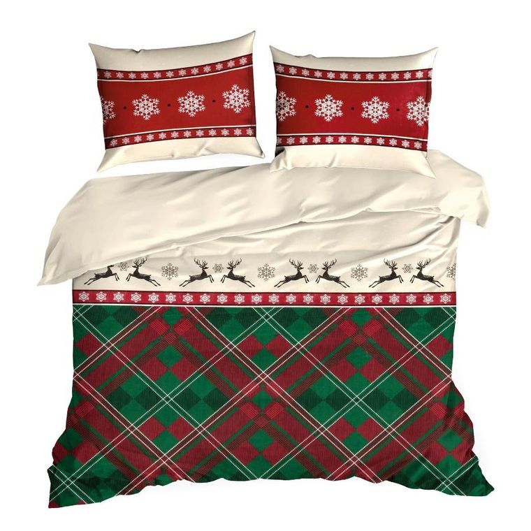 Eurofirany, świąteczny komplet pościeli, Austin, 140-200 cm, czerwony