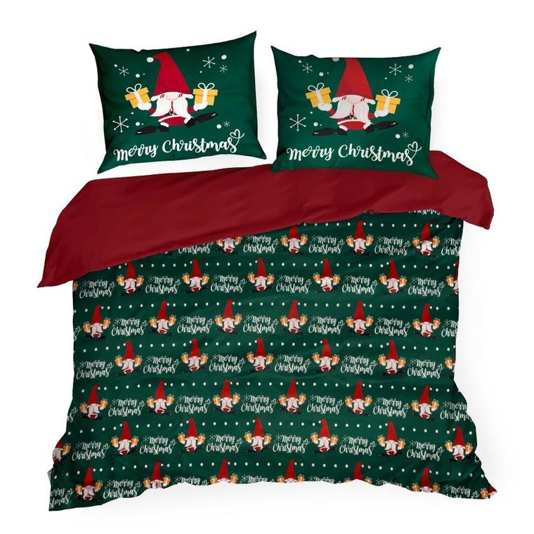 Eurofirany, świąteczny komplet pościeli, galdor, 160-200 cm, zielony