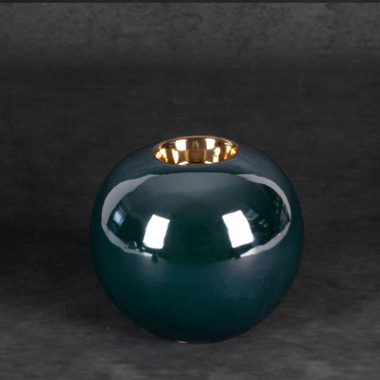 Eurofirany, świecznik dekoracyjny, Amora, 9-8 cm, zielony