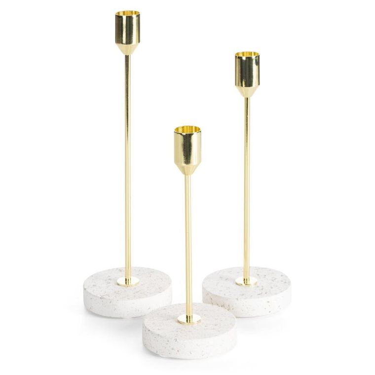 Eurofirany, świecznik dekoracyjny, Kori, o 8-26 cm, kremowy