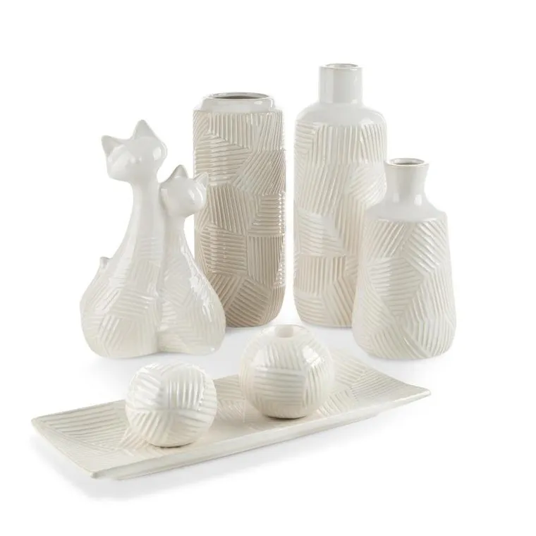 Eurofirany, świecznik dekoracyjny, Romina, 10-9 cm, kremowy