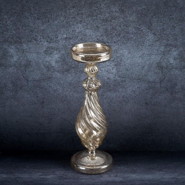 Eurofirany, świecznik świąteczny, 10-30 cm, szampański