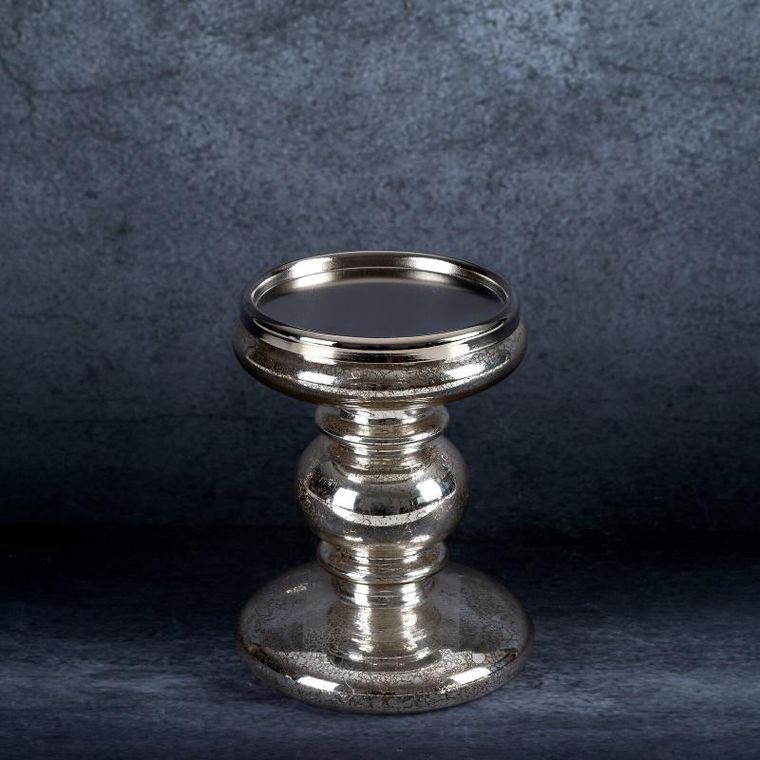 Eurofirany, świecznik świąteczny, 11-15 cm, szampański