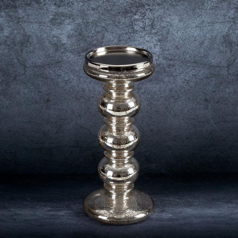 Eurofirany, świecznik świąteczny, 11-25 cm, szampański