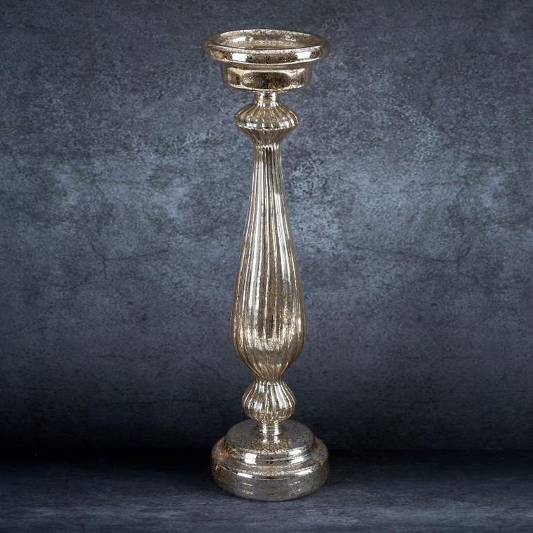 Eurofirany, świecznik świąteczny, 11-41 cm, szampański