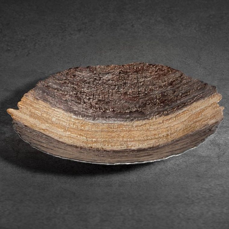 Eurofirany, szklana misa dekoracyjna, Demi, 39-8 cm, brązowy