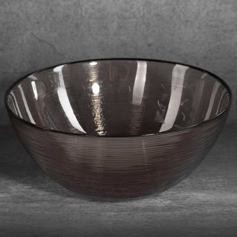 Eurofirany, szklana misa dekoracyjna, Lea, 21-10 cm, czarny