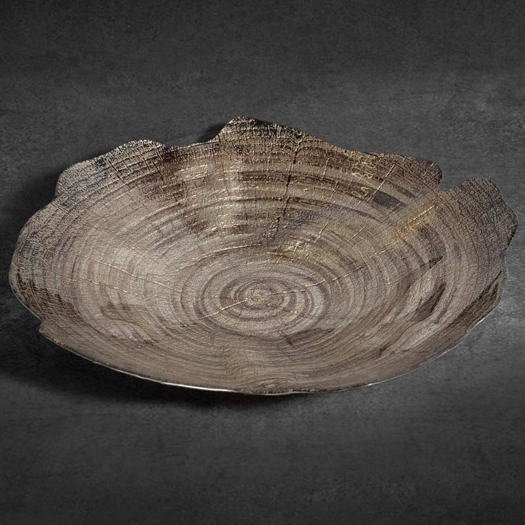 Eurofirany, szklana misa dekoracyjna, Pari, 43-41-8 cm, brązowy