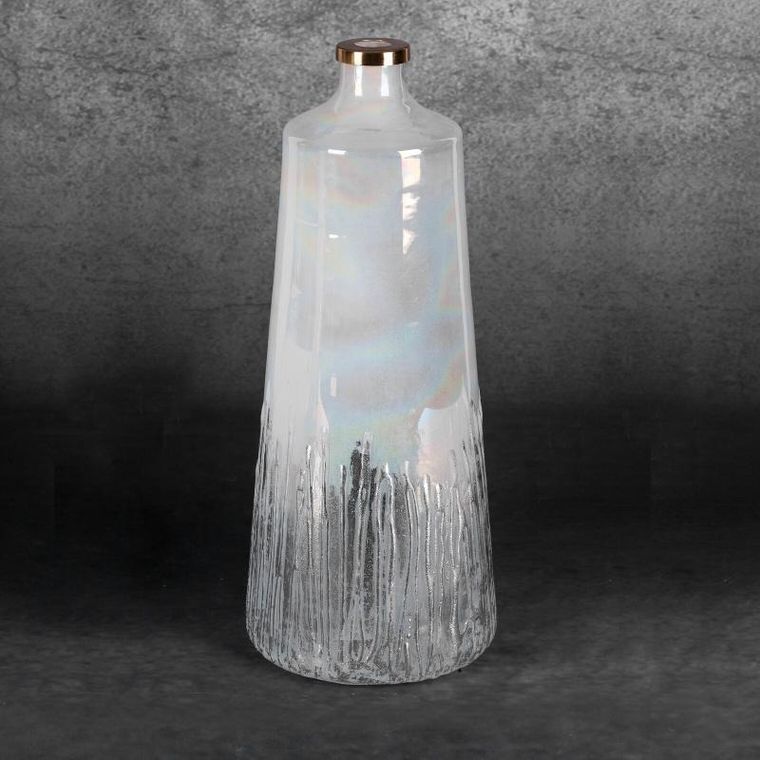 Eurofirany, szklany wazon dekoracyjny, Aden, 19-43 cm, kremowy