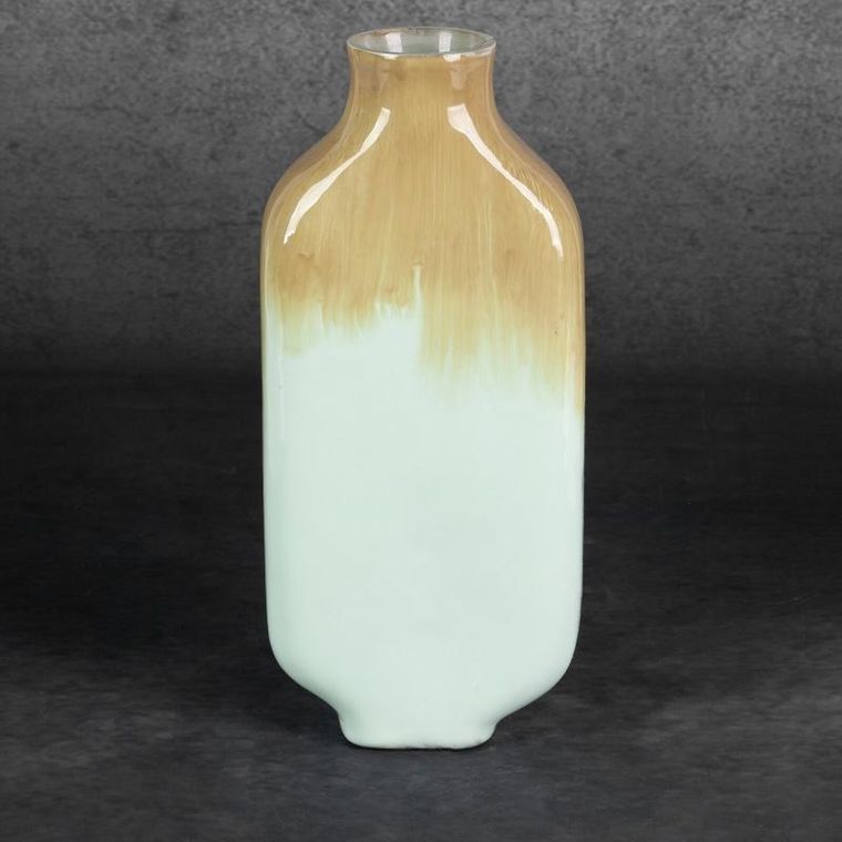 Eurofirany, szklany wazon dekoracyjny, Bali, 14-7-33 cm, beżowy