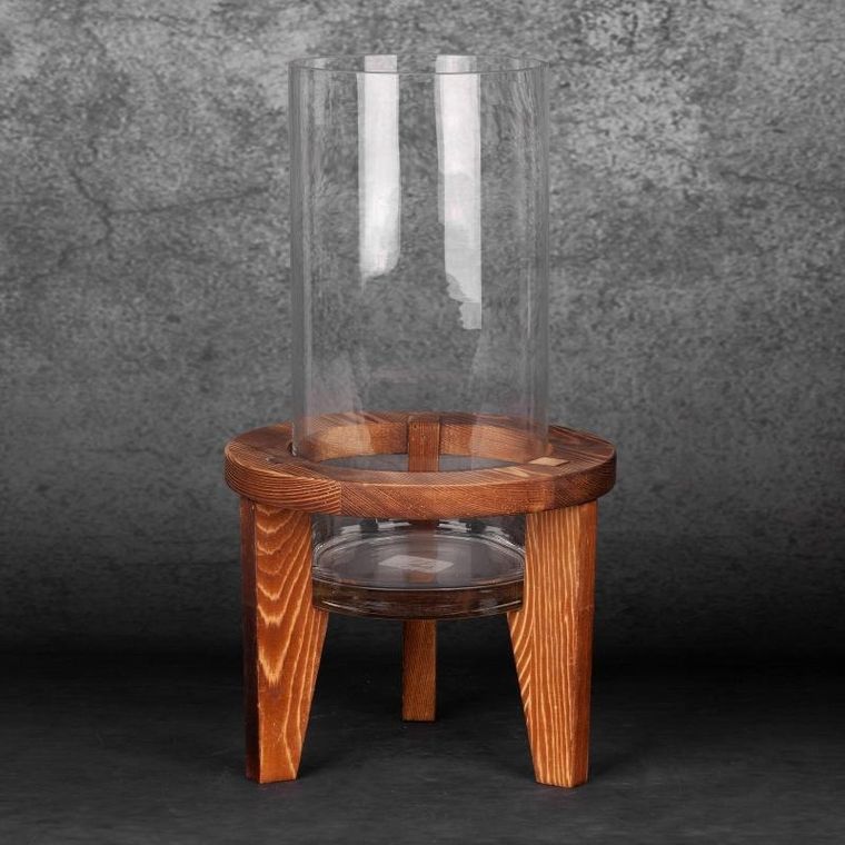 Eurofirany, szklany wazon dekoracyjny, Grace2, 19-18 cm, biały