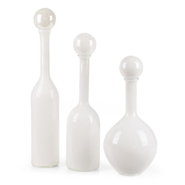 Eurofirany, szklany wazon dekoracyjny, Isla, 14-60 cm, biały