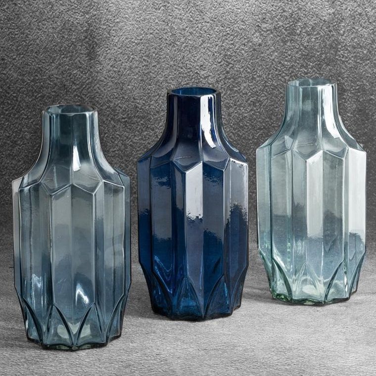 Eurofirany, wazon, 12-12-25 cm, niebieski