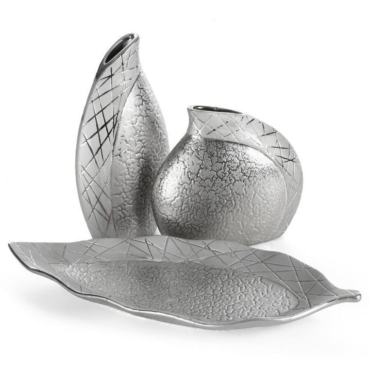 Eurofirany, wazon dekoracyjny, Alira, 15-8-26 cm, srebrny