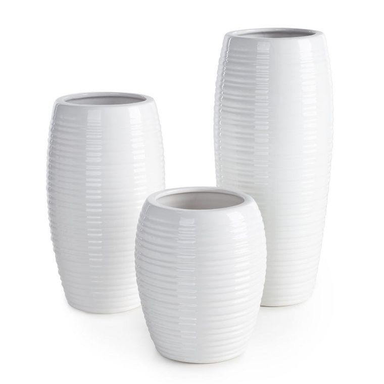 Eurofirany, wazon dekoracyjny, Aria, 14-14-17 cm, biały