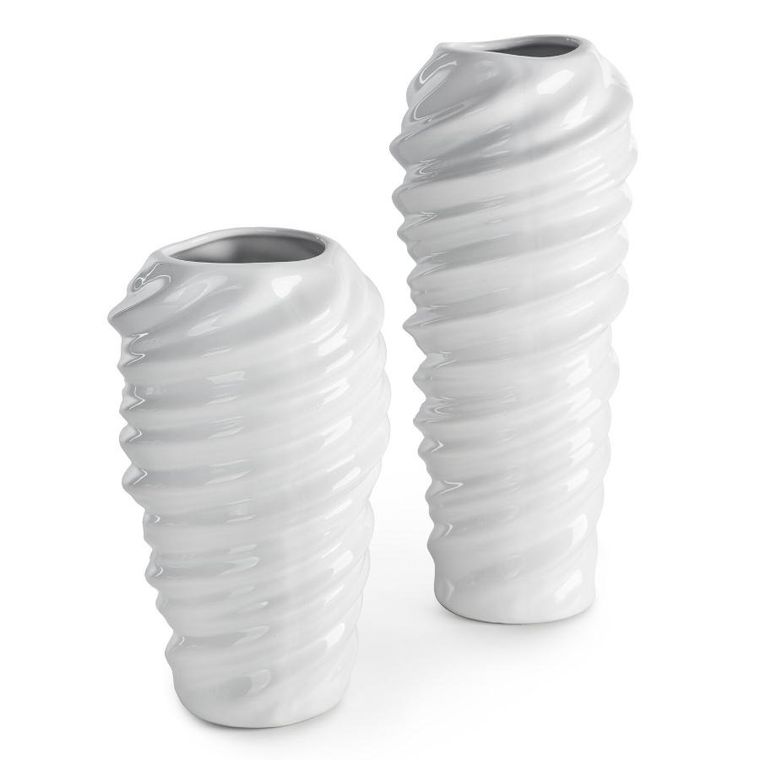 Eurofirany, wazon dekoracyjny, Diego, 15-15-24 cm, biały