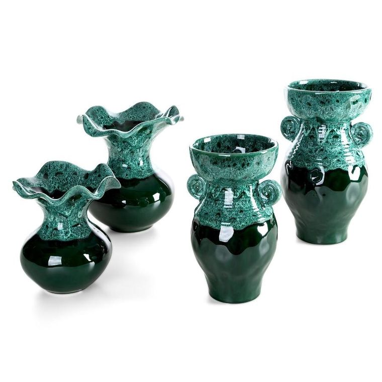 Eurofirany, wazon dekoracyjny, Dina, 14-25 cm, zielony