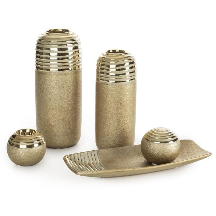 Eurofirany, wazon dekoracyjny, Elara, 10-10-25 cm, złoty