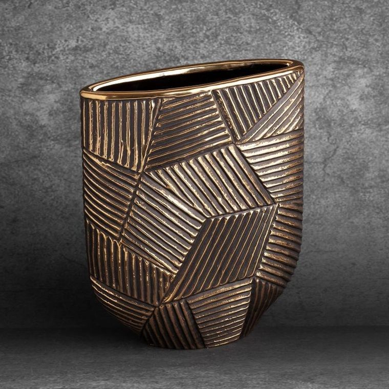 Eurofirany, wazon dekoracyjny, Emmi, 21-9-28 cm, czarny