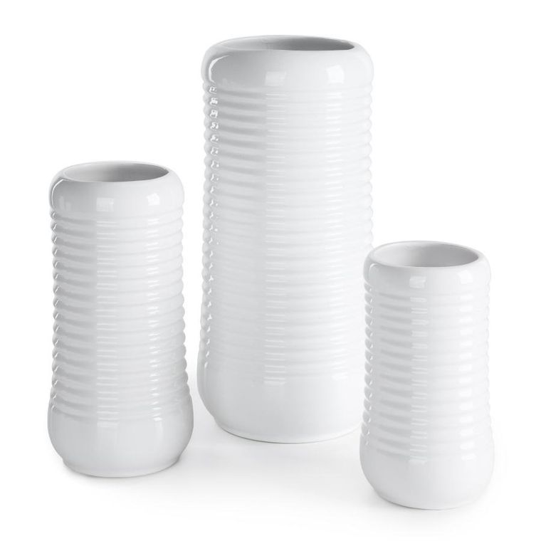 Eurofirany, wazon dekoracyjny, Jason, 12-12-24 cm, biały