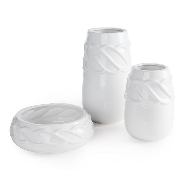 Eurofirany, wazon dekoracyjny, Lisa, 15-15-20 cm, biały