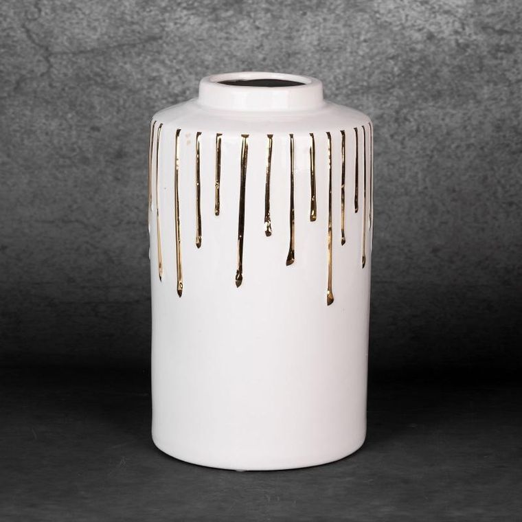 Eurofirany, wazon dekoracyjny, Luis, 15-25 cm, biały