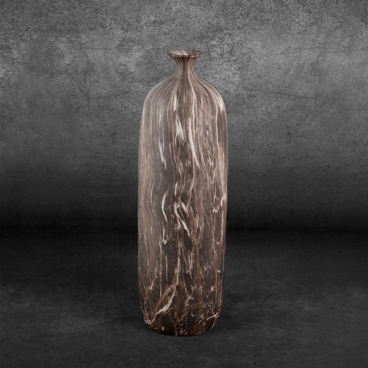 Eurofirany, wazon dekoracyjny, Marika, 13-13-52 cm, brązowy