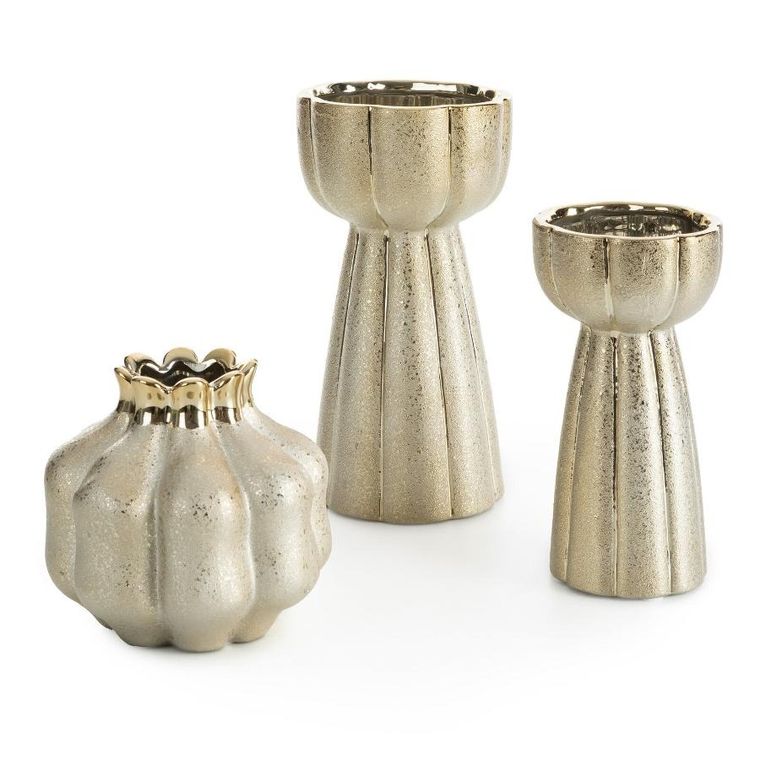 Eurofirany, wazon dekoracyjny, Merin, o 11-20 cm, złoty