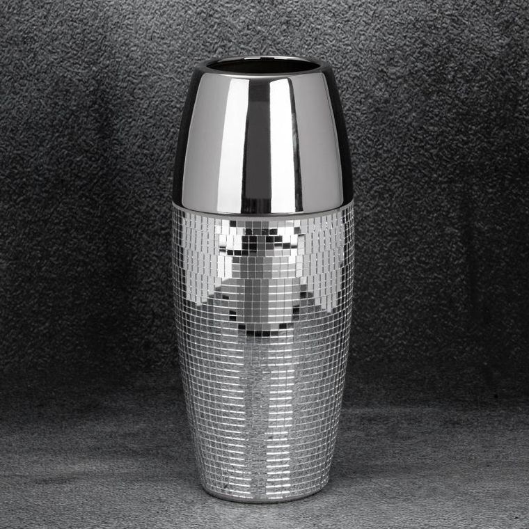 Eurofirany, wazon dekoracyjny, Mirona, 12-30 cm, srebrny