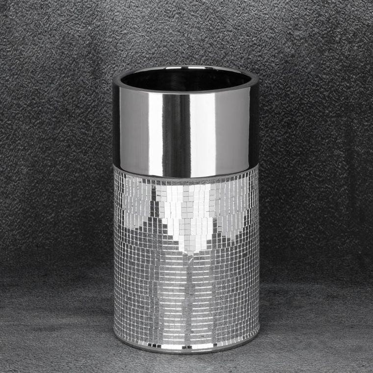 Eurofirany, wazon dekoracyjny, Mirona, 14-25 cm, srebrny