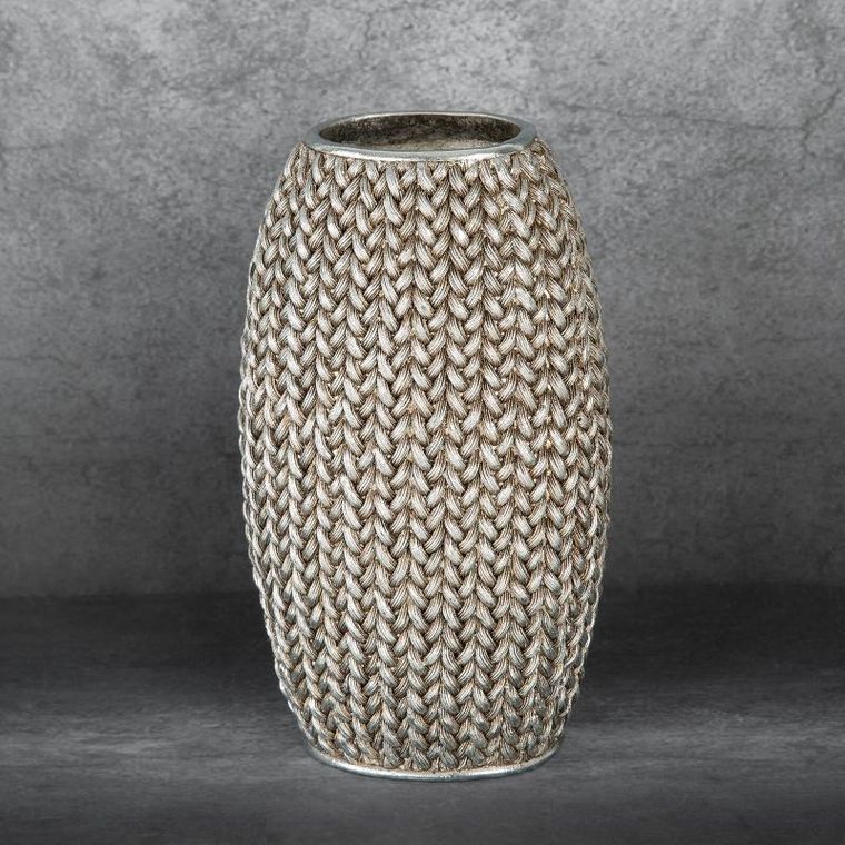 Eurofirany, wazon dekoracyjny, Moli, 16-12-27 cm, srebrny